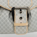 CELINE C Macadam Canvas Shoulder Bag Light Blue Silver Auth LNZ508V-17