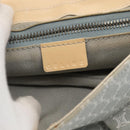 CELINE C Macadam Canvas Shoulder Bag Light Blue Silver Auth LNZ508V-18