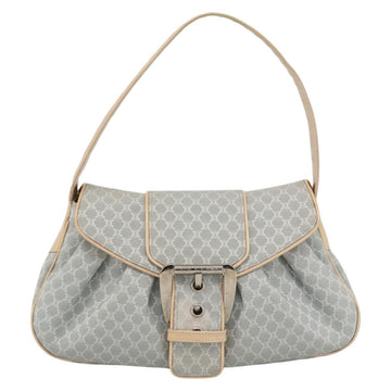 CELINE C Macadam Canvas Shoulder Bag Light Blue Silver Auth LNZ508V - 0