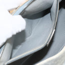 CELINE C Macadam Canvas Shoulder Bag Light Blue Silver Auth LNZ508V-22