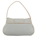 CELINE C Macadam Canvas Shoulder Bag Light Blue Silver Auth LNZ508V-2