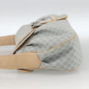 CELINE C Macadam Canvas Shoulder Bag Light Blue Silver Auth LNZ508V-3