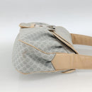 CELINE C Macadam Canvas Shoulder Bag Light Blue Silver Auth LNZ508V-4
