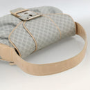 CELINE C Macadam Canvas Shoulder Bag Light Blue Silver Auth LNZ508V-7
