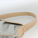 CELINE C Macadam Canvas Shoulder Bag Light Blue Silver Auth LNZ508V-8