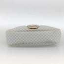 CELINE C Macadam Canvas Shoulder Bag Light Blue Silver Auth LNZ508V-5