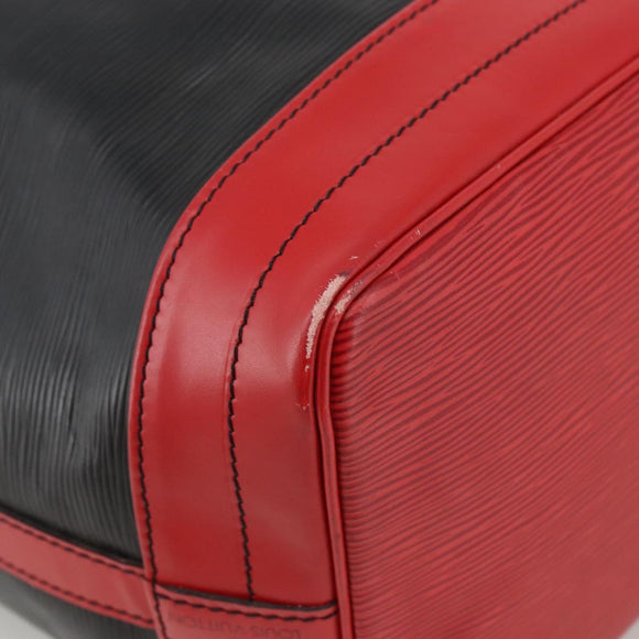 LOUIS VUITTON Epi Noe Shoulder Bag Bicolor Black Red M44017 LV Auth LNZ520