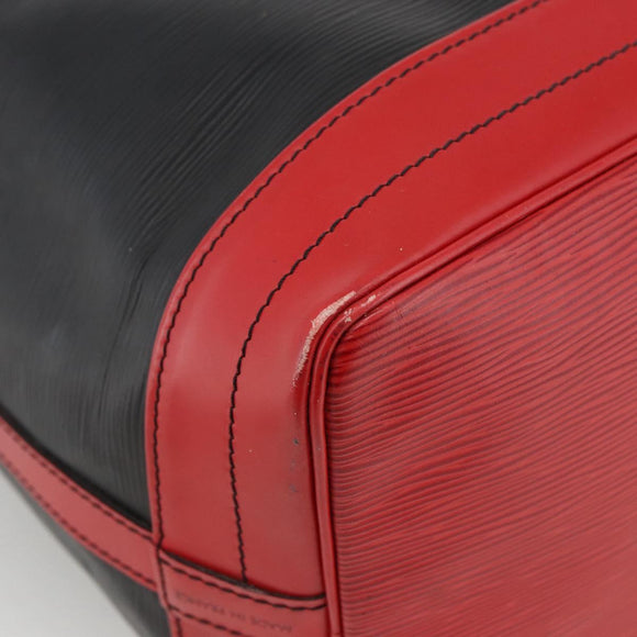 LOUIS VUITTON Epi Noe Shoulder Bag Bicolor Black Red M44017 LV Auth LNZ520