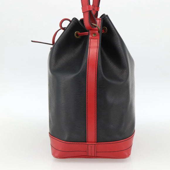 LOUIS VUITTON Epi Noe Shoulder Bag Bicolor Black Red M44017 LV Auth LNZ520