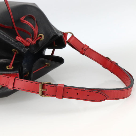 LOUIS VUITTON Epi Noe Shoulder Bag Bicolor Black Red M44017 LV Auth LNZ520