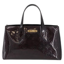 LOUIS VUITTON Vernis Wilshire PM Hand Bag Rouge Favist M91644 LV Auth LNZ521-13