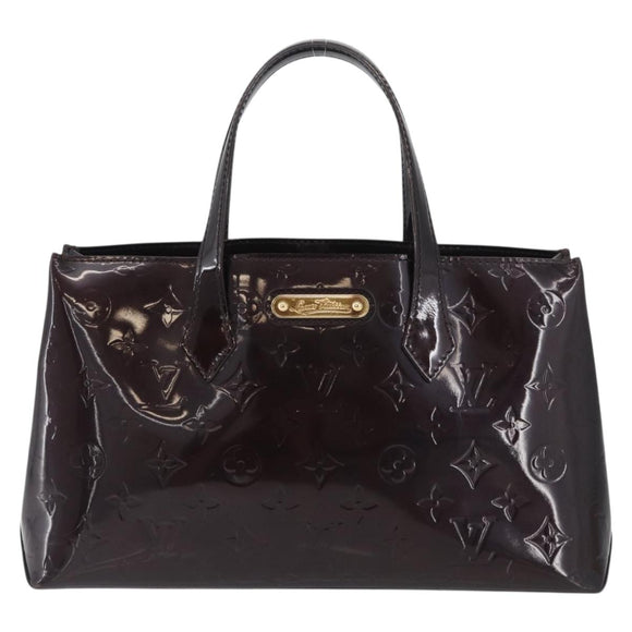 LOUIS VUITTON Vernis Wilshire PM Hand Bag Rouge Favist M91644 LV Auth LNZ521