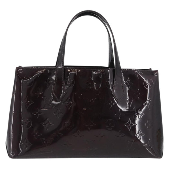 LOUIS VUITTON Vernis Wilshire PM Hand Bag Rouge Favist M91644 LV Auth LNZ521