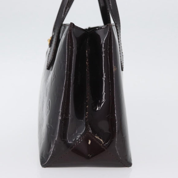 LOUIS VUITTON Vernis Wilshire PM Hand Bag Rouge Favist M91644 LV Auth LNZ521