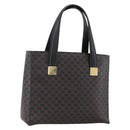 CELINE Macadam Canvas Hand Bag PVC Leather Black Gold Auth LNZ528-1