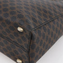 CELINE Macadam Canvas Hand Bag PVC Leather Black Gold Auth LNZ528-9