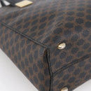 CELINE Macadam Canvas Hand Bag PVC Leather Black Gold Auth LNZ528-14
