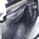 CELINE Macadam Canvas Hand Bag PVC Leather Black Gold Auth LNZ528-18