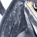 CELINE Macadam Canvas Hand Bag PVC Leather Black Gold Auth LNZ528-19