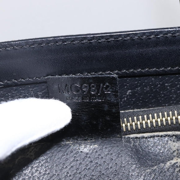 CELINE Macadam Canvas Hand Bag PVC Leather Black Gold Auth LNZ528