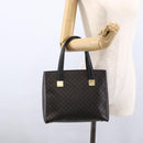 CELINE Macadam Canvas Hand Bag PVC Leather Black Gold Auth LNZ528-22