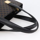 CELINE Macadam Canvas Hand Bag PVC Leather Black Gold Auth LNZ528-7