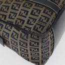 FENDI Zucchino Canvas Hand Bag Navy Silver Auth LNZ529-14
