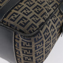 FENDI Zucchino Canvas Hand Bag Navy Silver Auth LNZ529-9