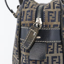 FENDI Zucchino Canvas Hand Bag Navy Silver Auth LNZ529-10