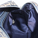 FENDI Zucchino Canvas Hand Bag Navy Silver Auth LNZ529-18