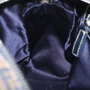 FENDI Zucchino Canvas Hand Bag Navy Silver Auth LNZ529-19
