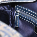 FENDI Zucchino Canvas Hand Bag Navy Silver Auth LNZ529-20