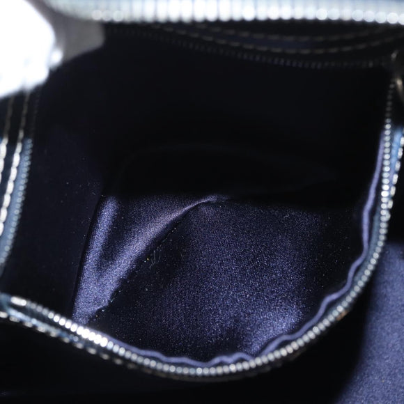 FENDI Zucchino Canvas Hand Bag Navy Silver Auth LNZ529