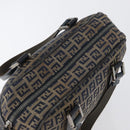 FENDI Zucchino Canvas Hand Bag Navy Silver Auth LNZ529-6