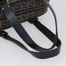 FENDI Zucchino Canvas Hand Bag Navy Silver Auth LNZ529-7