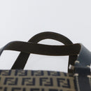 FENDI Zucchino Canvas Hand Bag Navy Silver Auth LNZ529-8
