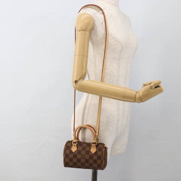 LOUIS VUITTON Damier Ebene Mini Speedy Hand Bag LV Auth LNZ532SM