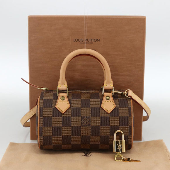 LOUIS VUITTON Damier Ebene Mini Speedy Hand Bag LV Auth LNZ532SM