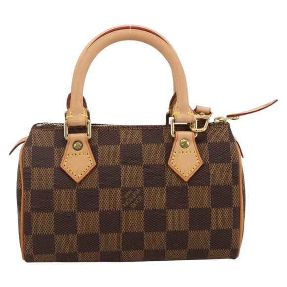 LOUIS VUITTON Damier Ebene Mini Speedy Hand Bag LV Auth LNZ532SM