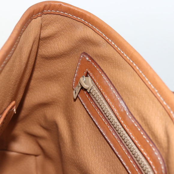 CELINE Macadam Canvas Hand Bag PVC Beige Gold Auth LNZ539
