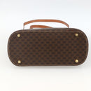 CELINE Macadam Canvas Handtas PVC Leer 2way Bruin Goud Auth LNZ540-5