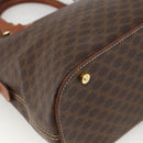 CELINE Macadam Canvas Handtas PVC Leer 2way Bruin Goud Auth LNZ540-15