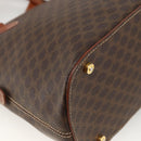 CELINE Macadam Canvas Handtas PVC Leer 2way Bruin Goud Auth LNZ540-17