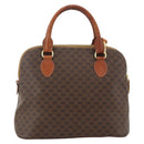 CELINE Macadam Canvas Handtas PVC Leer 2way Bruin Goud Auth LNZ540-13
