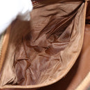 CELINE Macadam Canvas Handtas PVC Leer 2way Bruin Goud Auth LNZ540-23