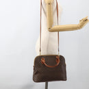 CELINE Macadam Canvas Handtas PVC Leer 2way Bruin Goud Auth LNZ540-24
