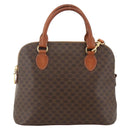CELINE Macadam Canvas Handtas PVC Leer 2way Bruin Goud Auth LNZ540-2