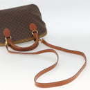 CELINE Macadam Canvas Handtas PVC Leer 2way Bruin Goud Auth LNZ540-9