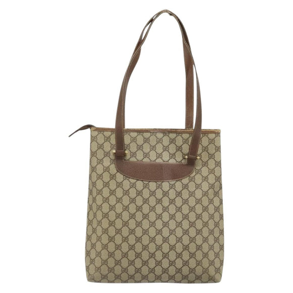 GUCCI GG Supreme Tote Bag PVC Beige Gold 002 39 6130 Auth LNZ541