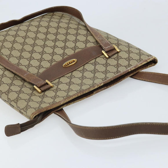 GUCCI GG Supreme Tote Bag PVC Beige Gold 002 39 6130 Auth LNZ541